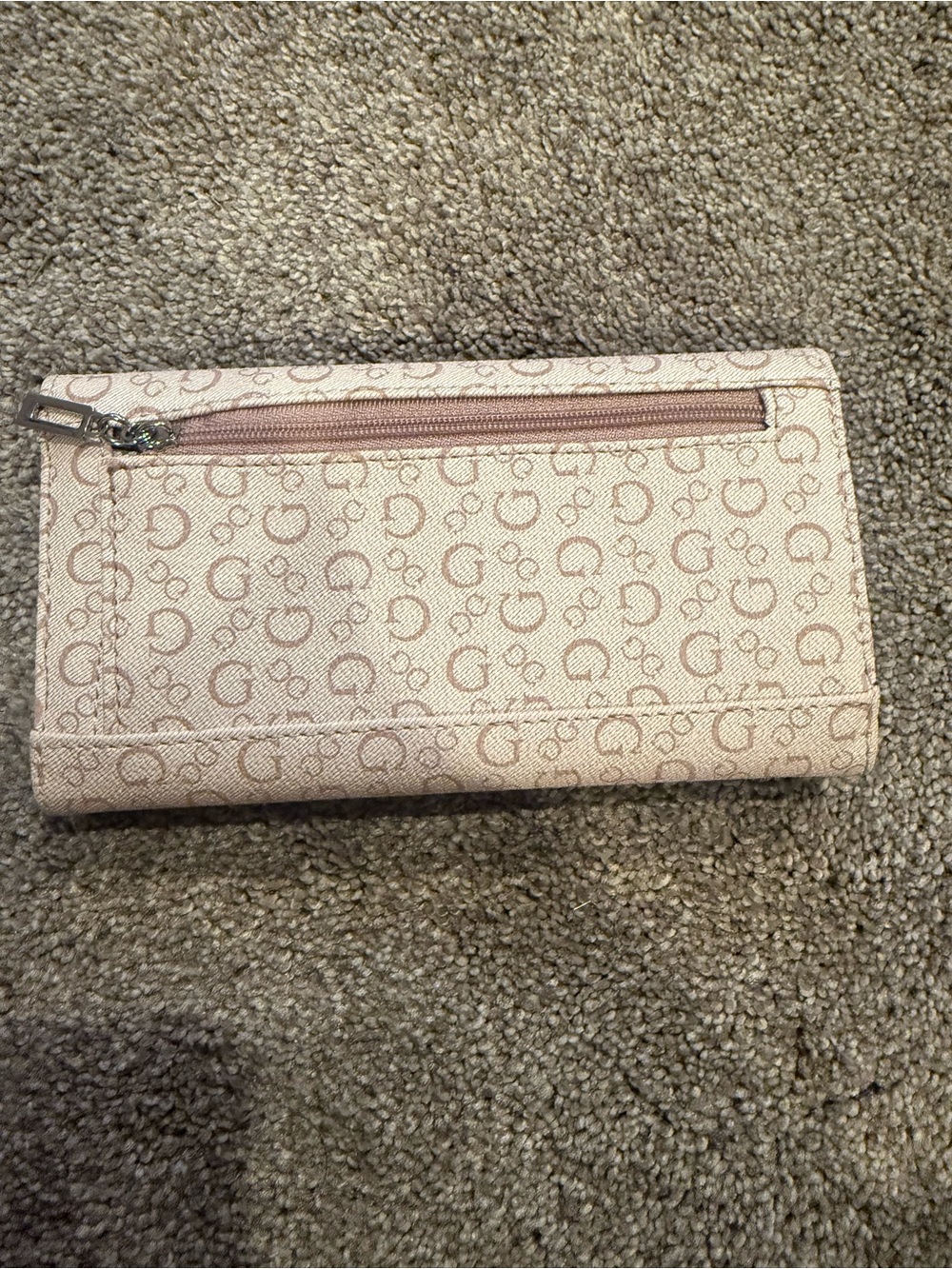 GUESS Beige Monogram Envelope Wallet - Picture 2 of 4
